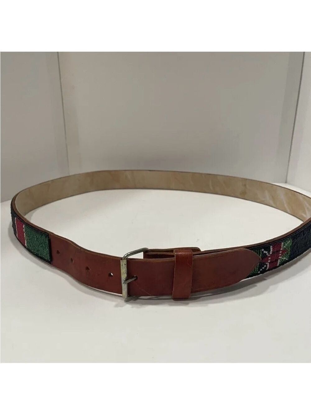 Leather Hand Beaded Men’s Belt